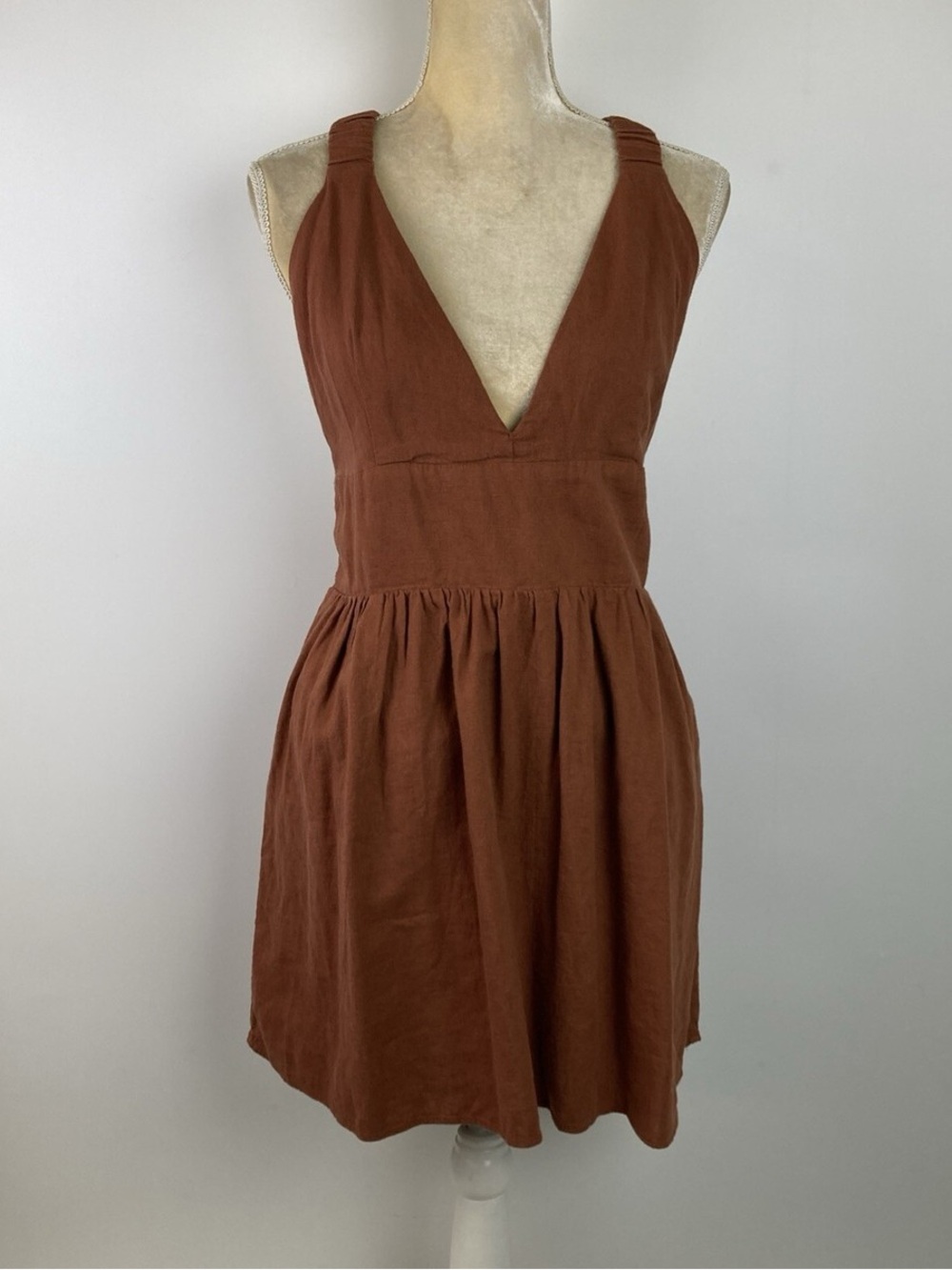Abercrombie & Fitch Rust Linen Dress Size XS